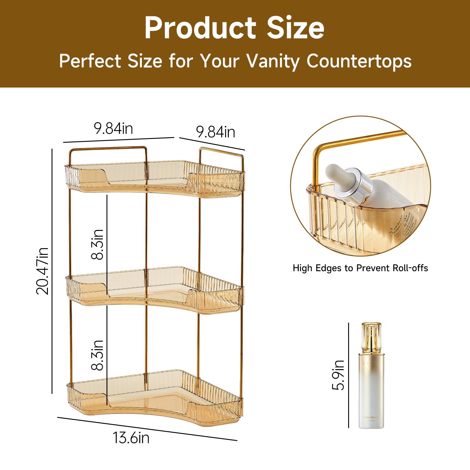 3 Tier Clear Bathroom Organize - Luxury Gold Skincare recension och pris
